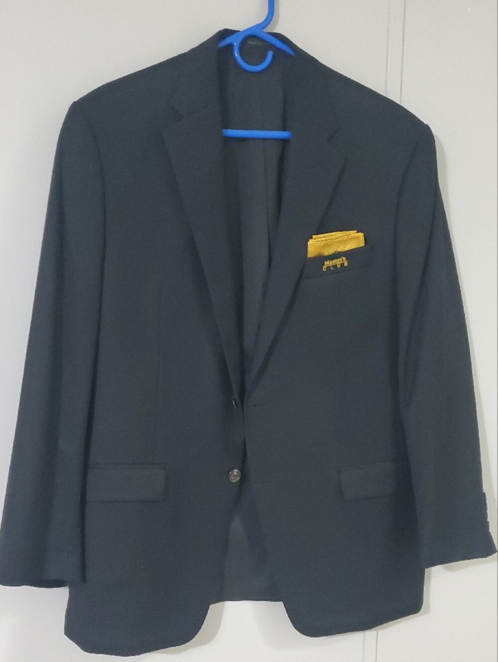 Lauren Ralph Lorene Men's 43R 100% Wool Laine Black Blazer with ruffled emblem